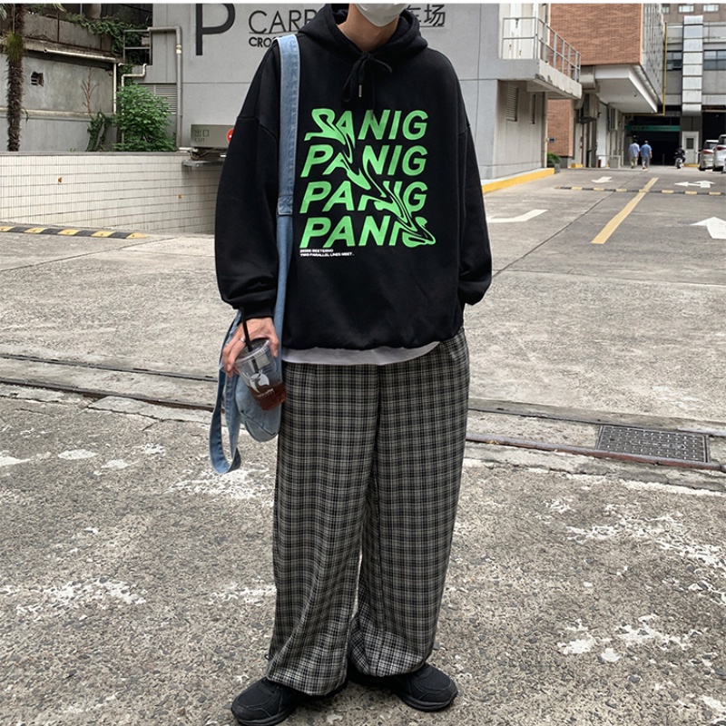 Áo hoodie tay dài dáng rộng in chữ thời trang mùa đông cho nam size M-2Xl