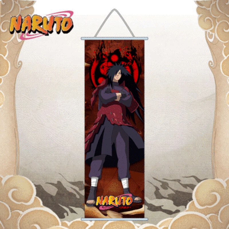 Tranh cuốn bằng vải treo tường hình hoạt hình nhân vật Naruto Kakashi Uchiha Itachi