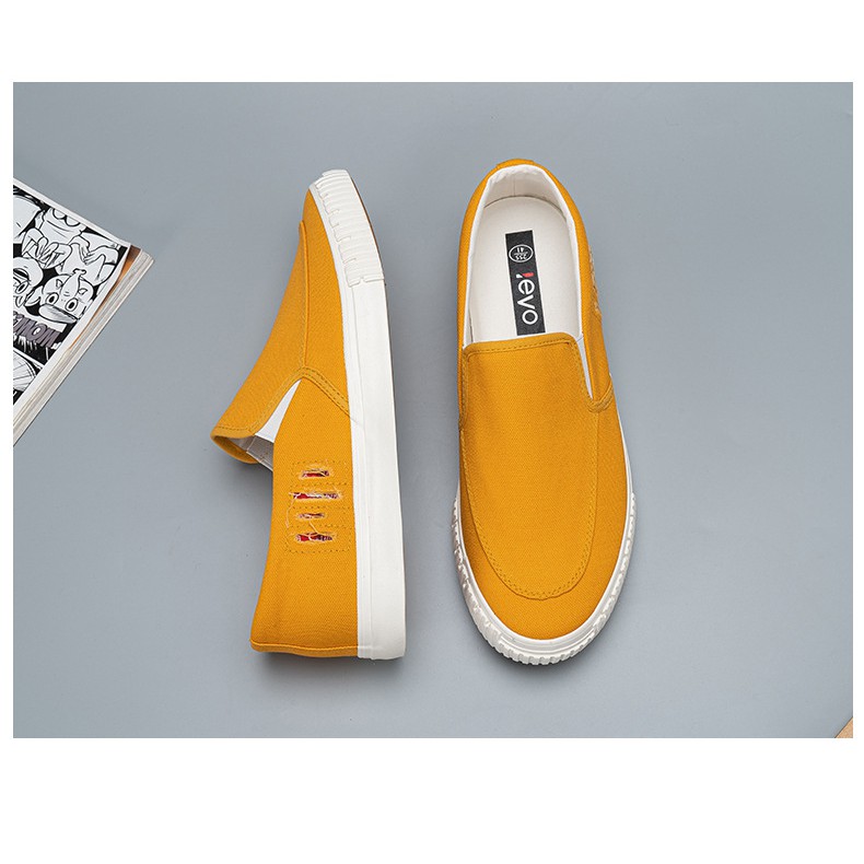 Slip on nam LEYO - Giày lười vải nam "te tua" - Vải thô 3 màu đen, be và vàng - Mã SP A1107 | BigBuy360 - bigbuy360.vn