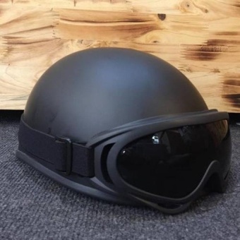 (Được Chọn Phụ Kiện) Mũ Bảo Hiểm Nửa Đầu Đen Trơn , Nón Bảo Hiểm Đi Phượt 1/2 Cho Nam Nữ