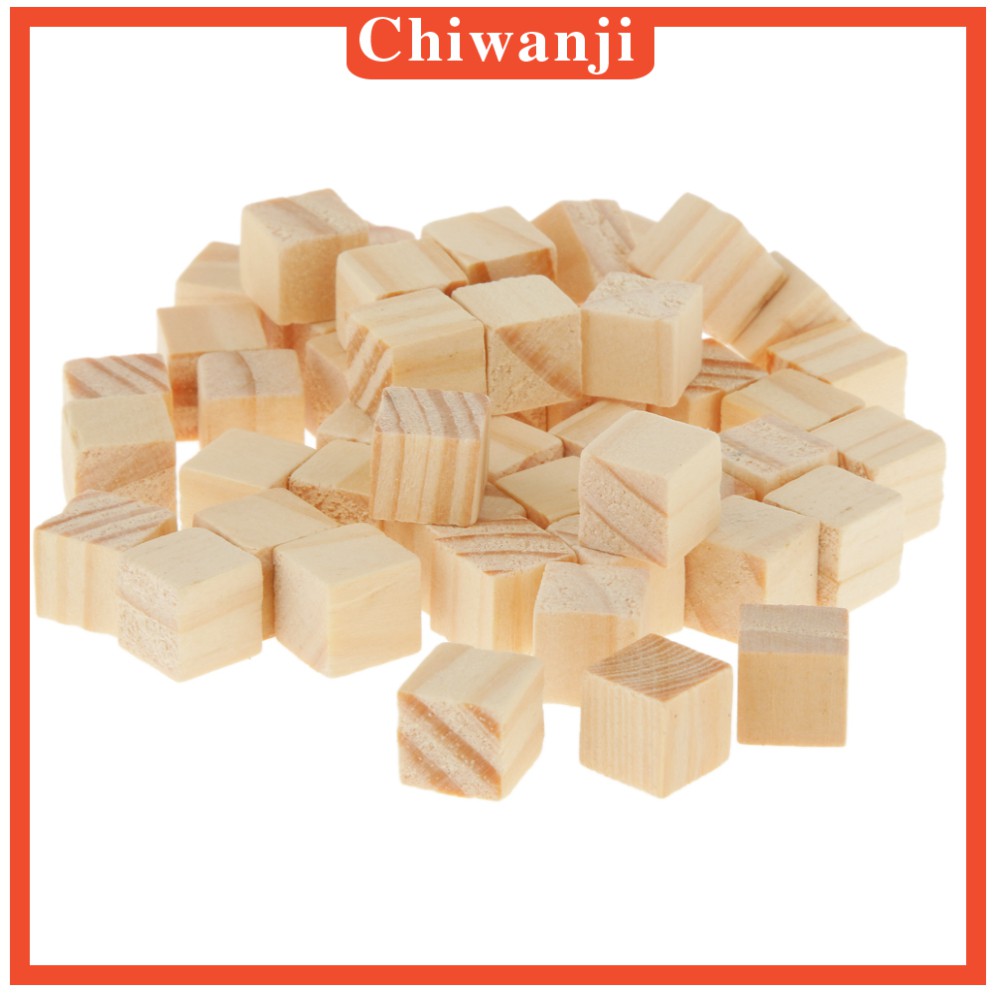 Bộ 50 Miếng Gỗ Vuông Làm Đồ Thủ Công Kích Thước 10x10mm