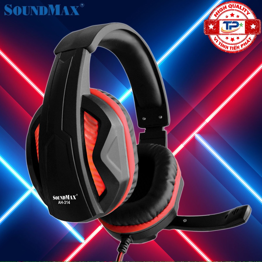 Tai Nghe Chuyên Game Chụp Tai SoundMax AH-314 chuyên nghiệp có Led - Headphone AH314