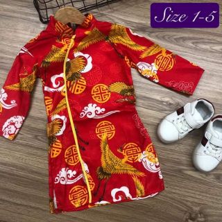 Áo dài tết cho bé xíu