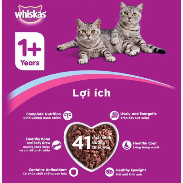 Pate Whiskas cho mèo con và mèo lớn