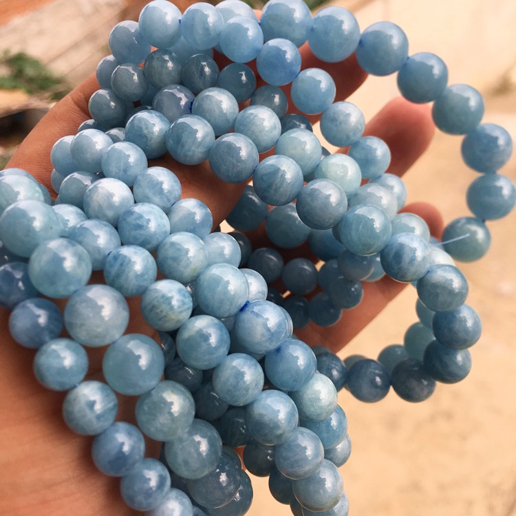 Vòng tay đá Sapphire tự nhiên màu xanh dương phong cách Brazil