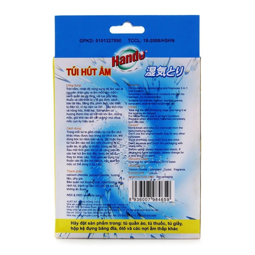 Hộp 5 túi hút ẩm Hando 50g x túi