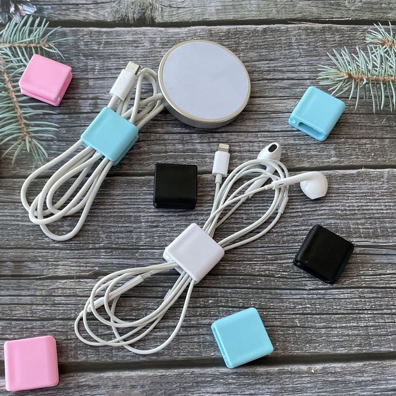 1 Dụng Cụ Quấn Bảo Vệ Dây Cáp Tai Nghe Bằng Silicon Mềm Tiết Kiệm Không Gian Cho Nhà Ở/Văn Phòng