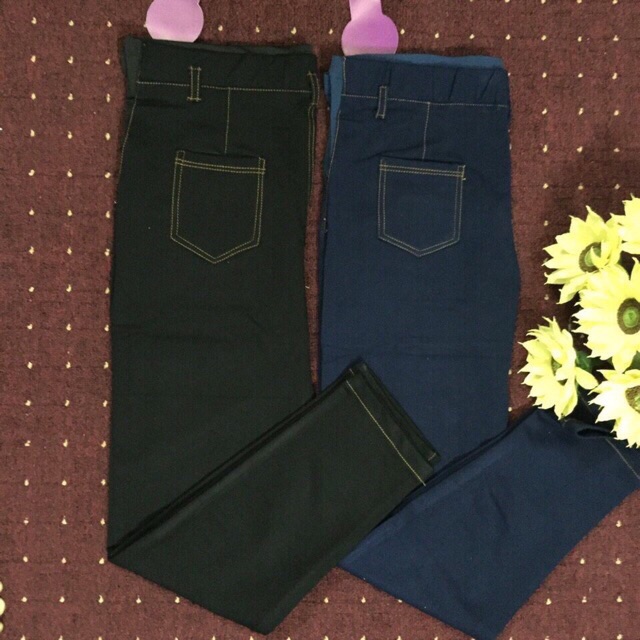 quần legging giả jean bầu