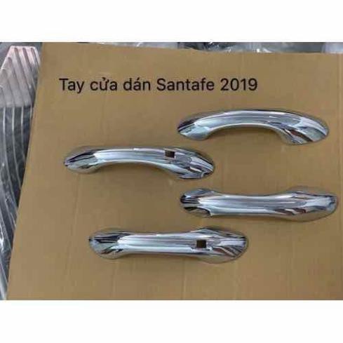 Ốp tay nắm, hõm cửa xe Hyundai Santafe 2019-2023 - mạ crom sáng bóng, cao cấp