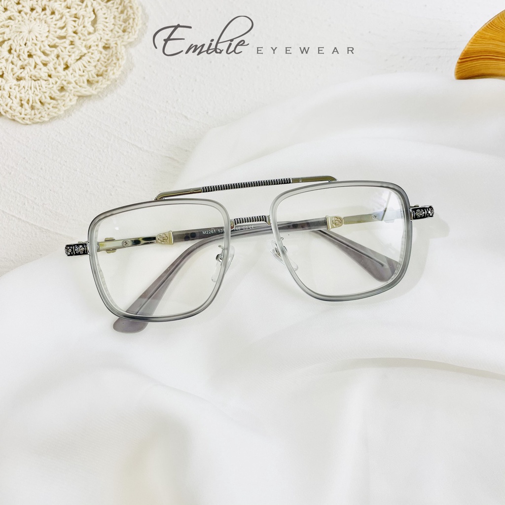 Gọng kính vuông nam nữ hai cầu chắc chắn Emilie eyewear phụ kiện thời trang chr.ome
