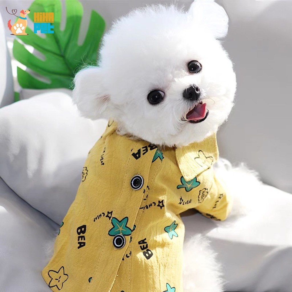 Áo Sơ Mi Khủng Long Ngôi Sao Chó Mèo Quần Áo Thú Cưng Cho Cún Đực Hihapet.