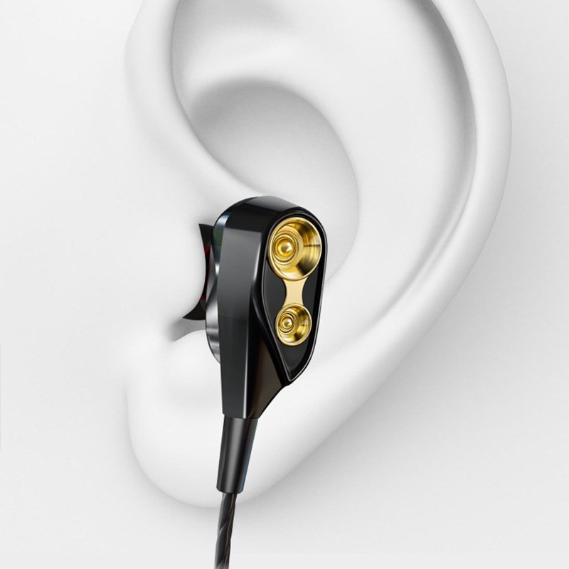 Tai nghe nhét tai với 2 driver âm thanh nổi 4D 3.5mm