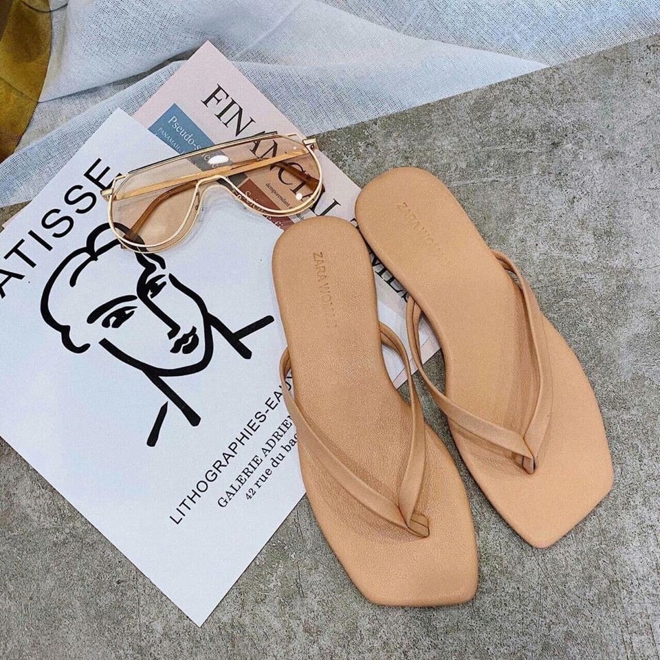 DÉP TÔNG DÂY MẢNH MŨI VUÔNG da bóng