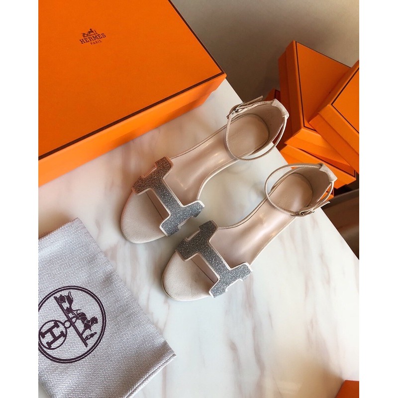 Sandal cao gót Hermes HM  da thật cao cấp nhiều màu siêu sang