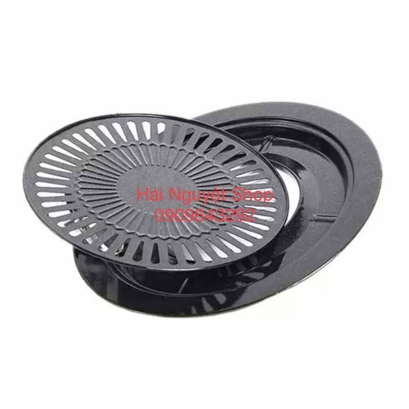 Vỉ Nướng Bếp Gas Tráng Men Chống Dính Tiện Dụng Có Khay Hứng Dầu
