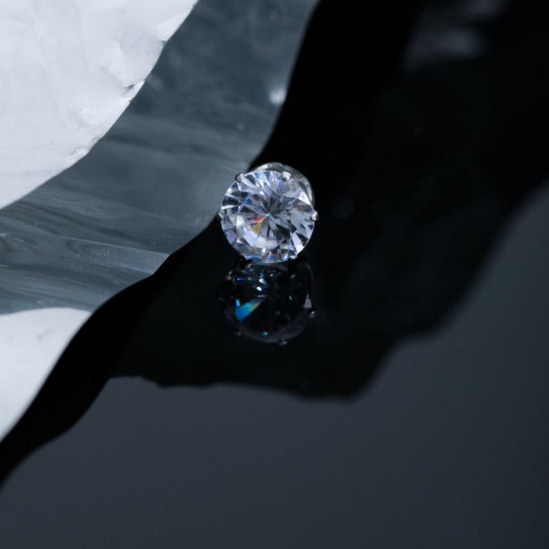 Khuyên Tai Nam Châm Đính Đá zircon Phong Cách Hàn Quốc Sang Trọng