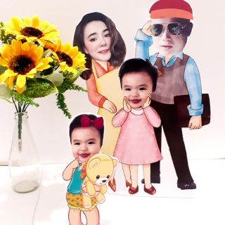 Chibi gia đình - Trang trí sinh nhật thôi nôi đầy tháng kỷ niệm