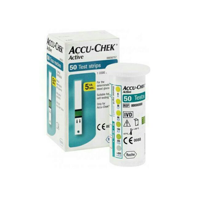 Que thử đường huyết accu-check active hộp 50 que