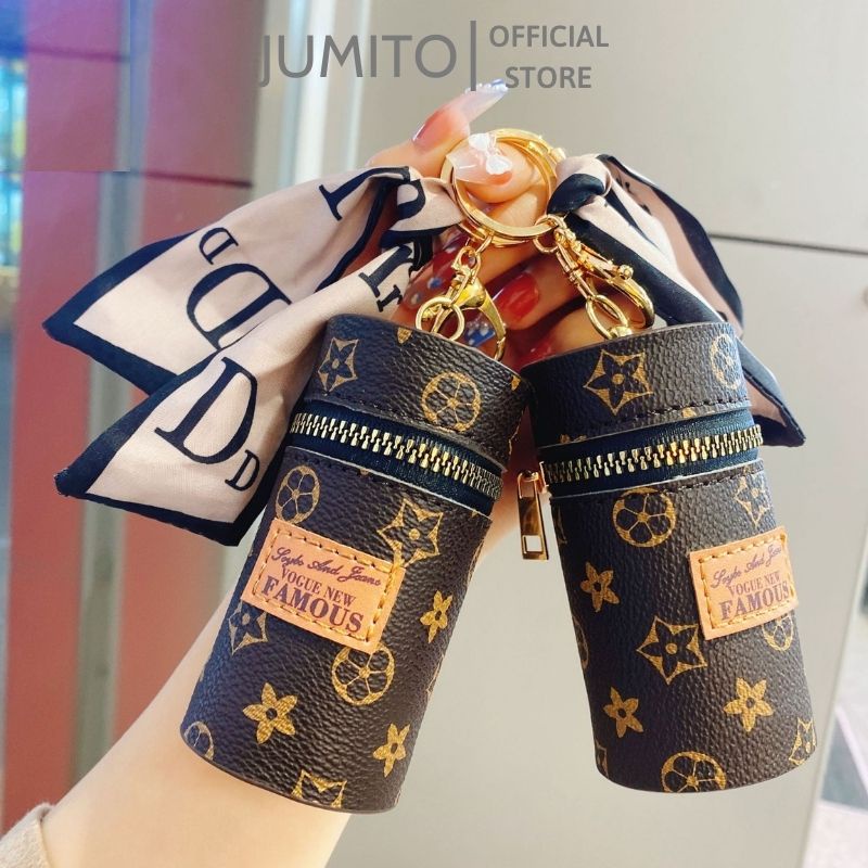 Túi xách nữ mini hộp L.V móc khóa đựng đồ tiện dụng phụ kiện trang trí hot trend JUMITO T1.048