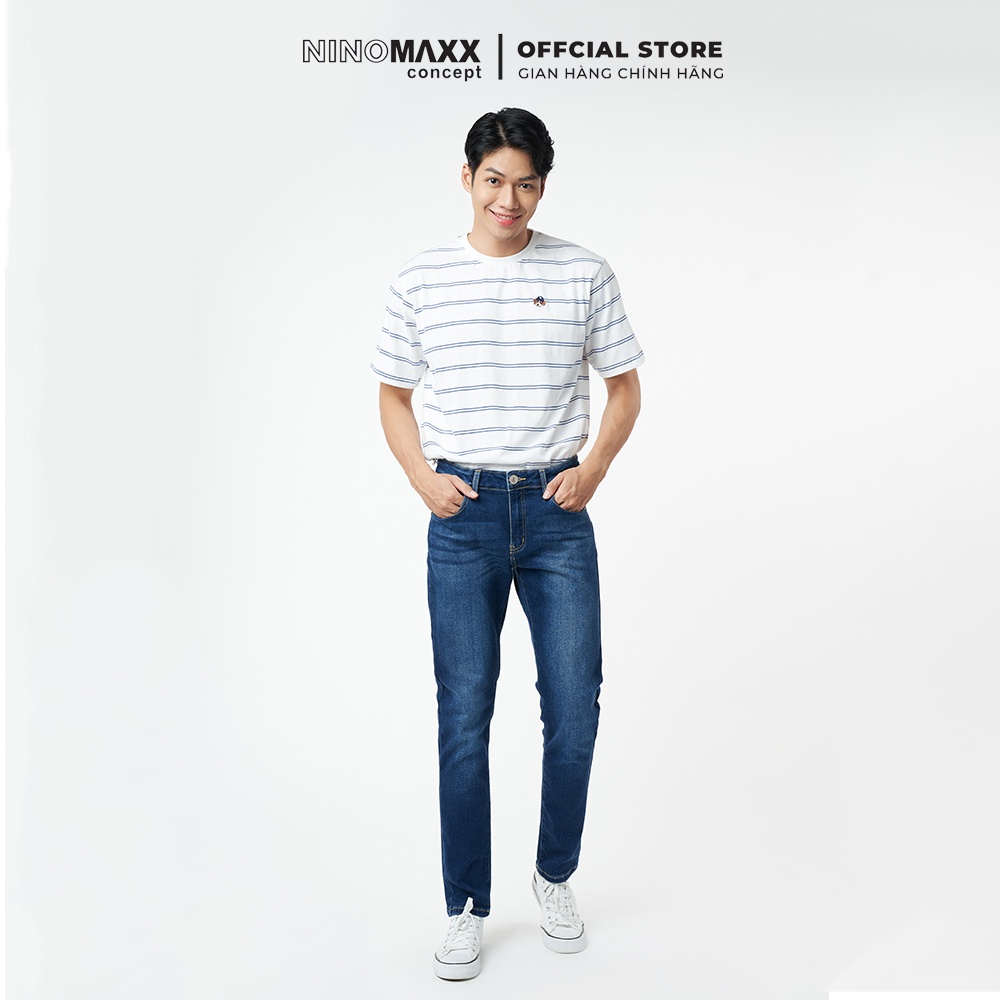 Ninomaxx Quần jean Basic nam dài dáng slim fit co dãn tốt 2202023