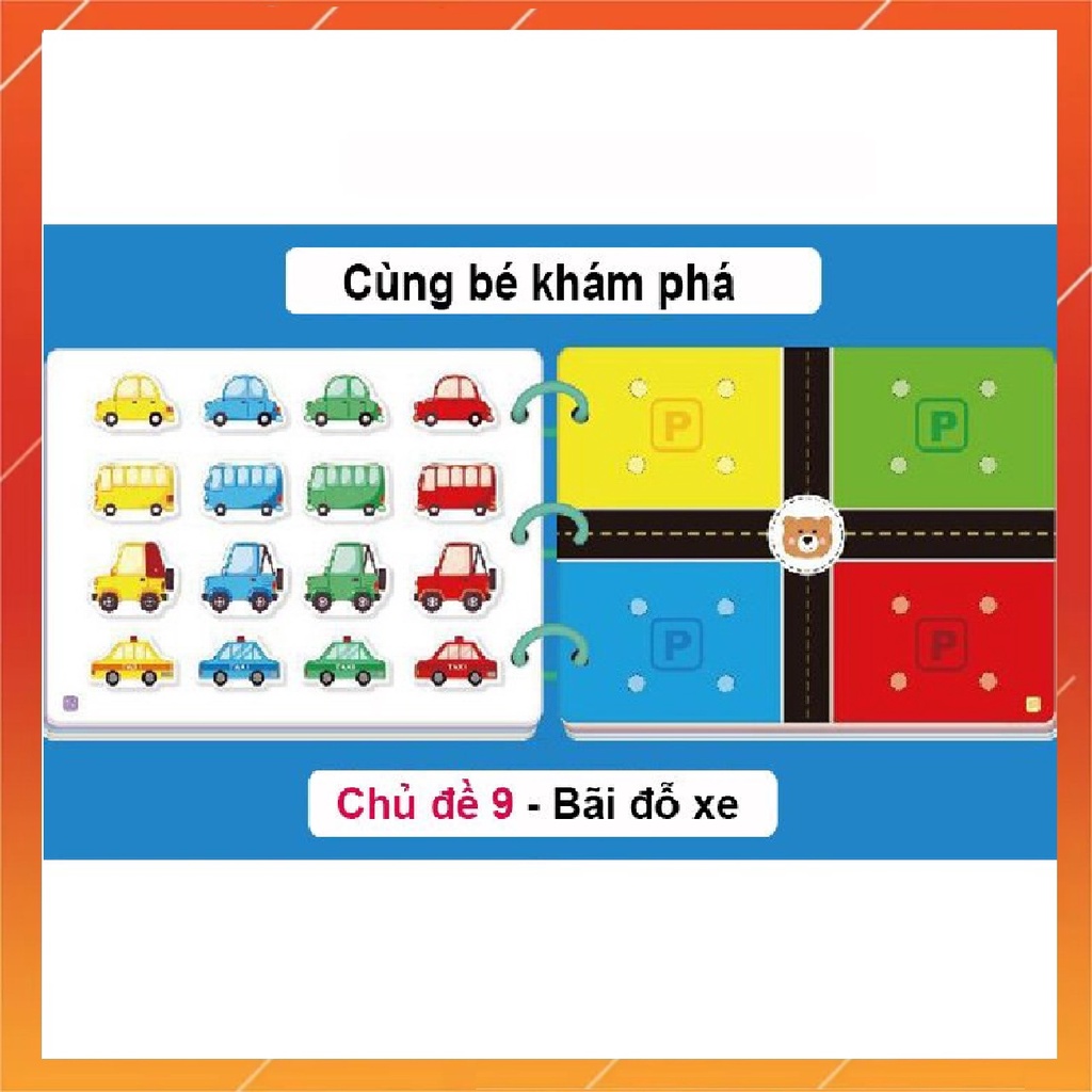 Đồ chơi Montessori sách bóc dán cho bé, 17 chủ đề, dùng được nhiếu lần, giáo dục sớm cho trẻ từ 0+