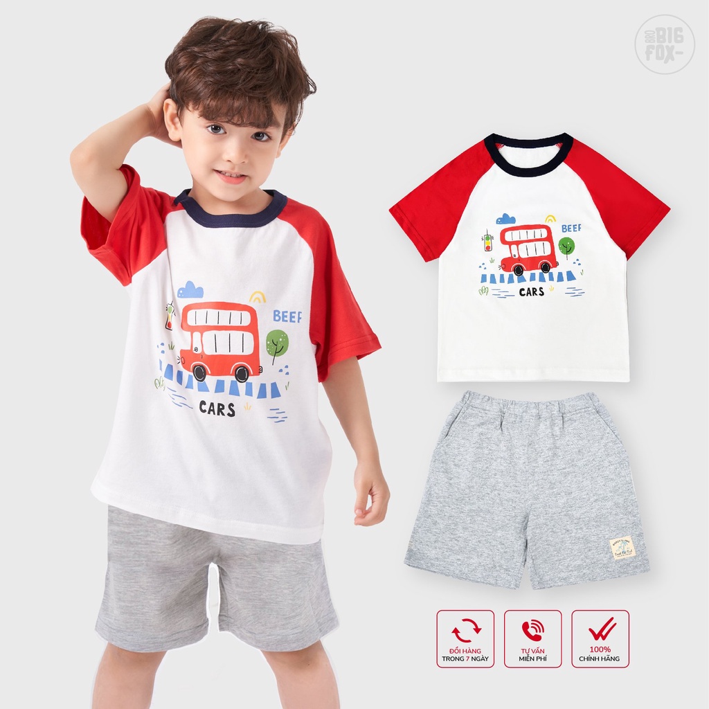 [HÀNG VIỆT NAM] Bộ Bé Trai Bigfox Set Đồ Bộ Quần Áo Cộc Tay Cho Bé Chất Cotton Hình In Đẹp, Mã Xuất Online 10