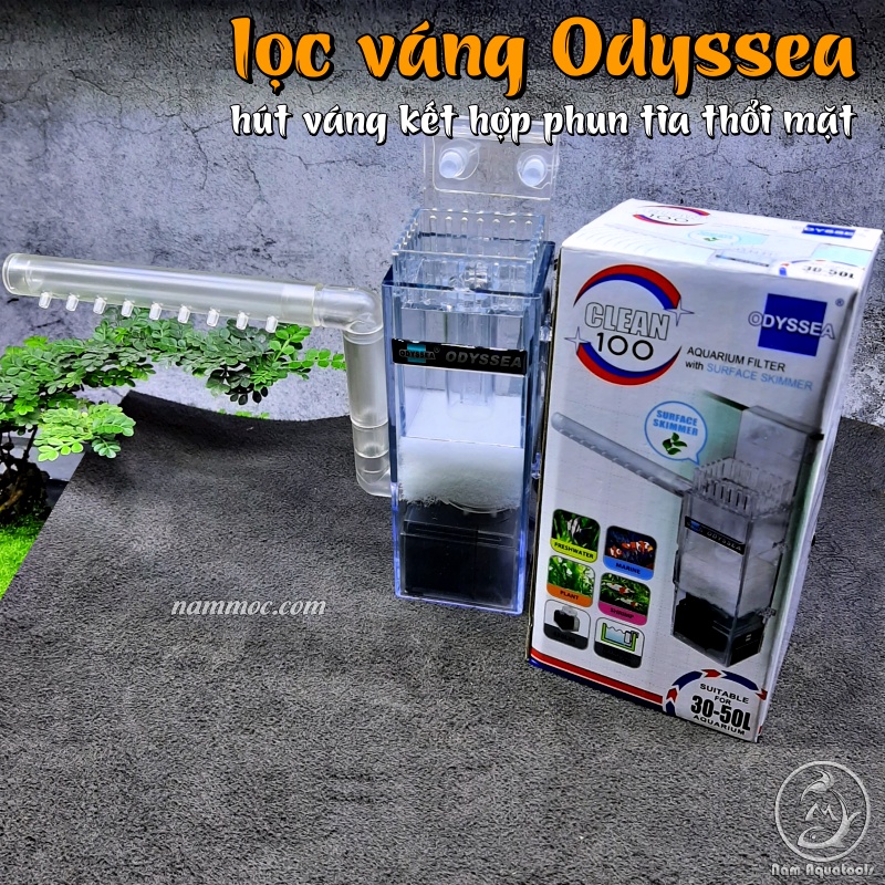 Lọc Váng ODYSSEA CLEAN 100 | Lọc Váng Mặt Nước Tích Hợp Phun Tia Cho Bể Cá Cảnh Thuỷ Sinh