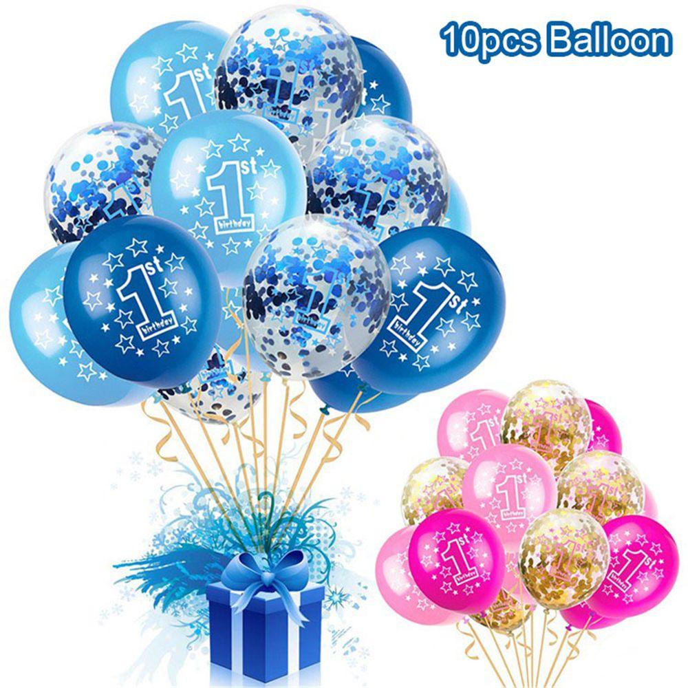 Set 1 10 Bong Bóng Latex Trang Trí Tiệc Sinh Nhật 1 Tuổi