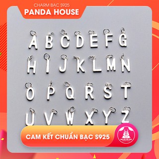 Charm bạc s925 hình ký tự chữ cái size 2x14mm (charm treo) - Panda House