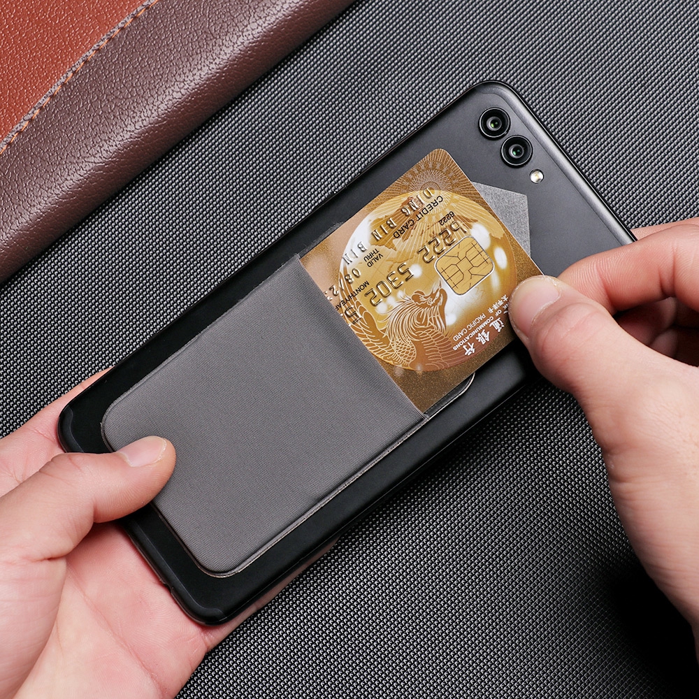 MAYSHOW Elastic  Solid Fashion Universal Leather Phone Card Holder