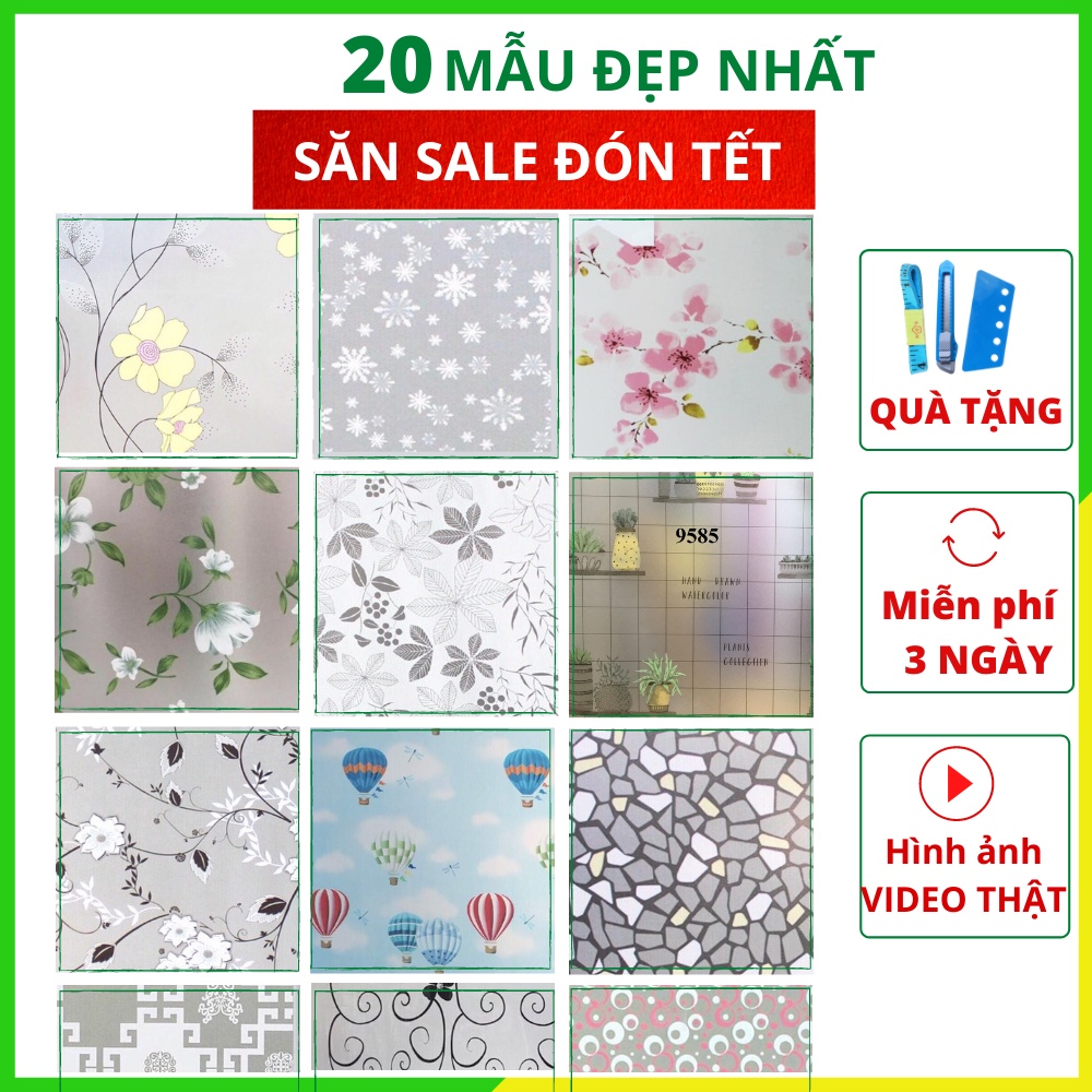 Decal dán kính, giấy dán kính mờ cửa sổ, decan chống nắng giá rẻ Kim Huệ 90x50cm