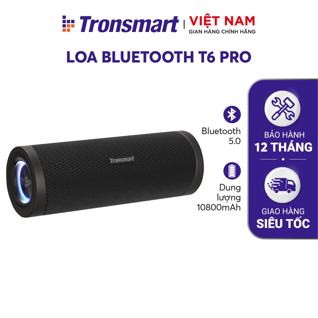 Loa Bluetooth Tronsmart T6 Pro 45W Chống nước IPX6 Ghép nối 2 loa - Hàng chính hãng