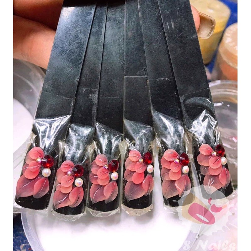 Hoa bột - Hoa góc ôm full móng SHOP NAIL HUYỀN ANH
