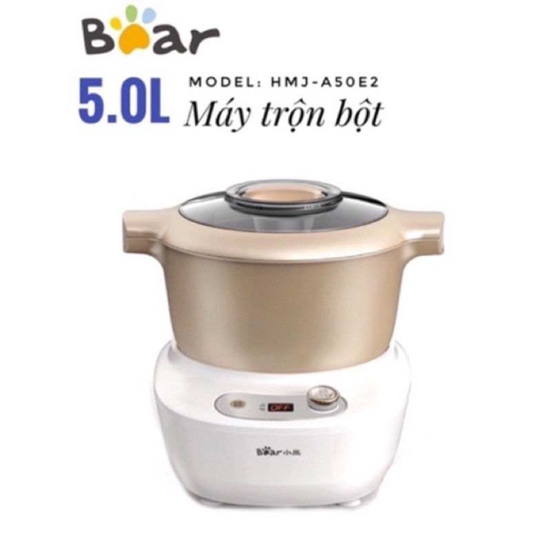 Máy nhào bột, nhồi bột, trộn bột Bear 5L A50E2 bản 2019 âu chống dính