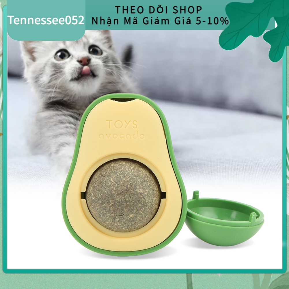 🌷Hàng HOT Bóng đồ chơi gắn tường đựng cỏ bạc hà cho mèo mài răng sáng tạo làm sạch răng xoay Hình dạng quả bơ 【Tennessee052】