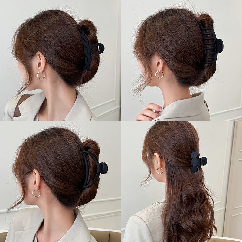 Kẹp Tóc Cỡ Lớn Màu Đen Phong Cách Hàn Quốc Cổ Điển Thời Trang Cho Nữ