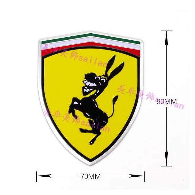 Locomotive Miếng Dán Kim Loại Chống Trầy Hình Chú Lừa Vui Nhộn Trang Trí Xe Hơi lamborghiniu ferrari