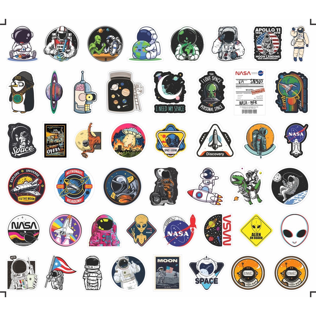Decal Logo Sticker Patch in áo ủi trực tiếp lên vải hình nasa người ngoài hành tinh - Rinart.vn