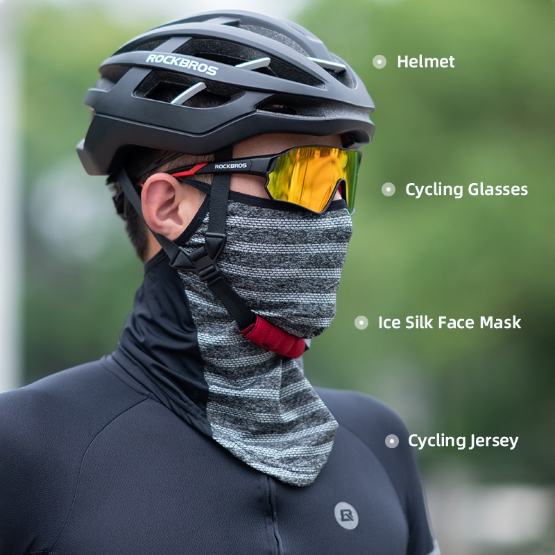 Khẩu trang chống nắng ROCKBROS bằng lụa lạnh thoáng khí cho nam và nữ