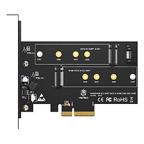 Card Chuyển Đổi SSD M2 NVMe + M2 sata To PCIe 3.0 x 4  tốc độ siêu cao