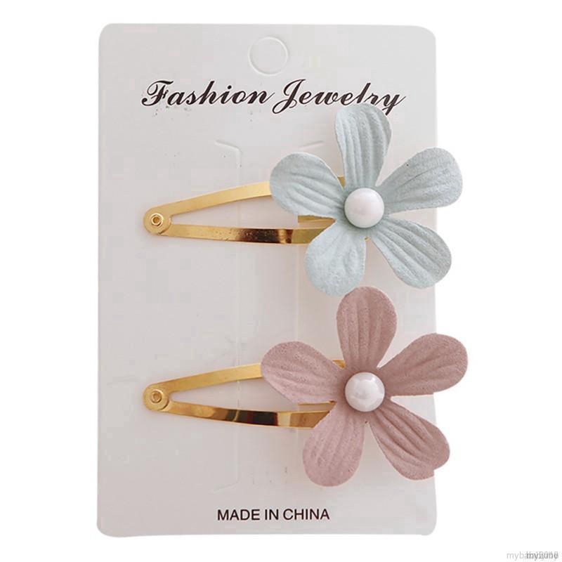 My Baby  Baby Girls Hair Clips Flower Shape Pearl Hair Pin Hair Accessories