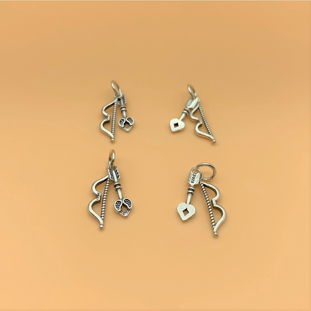 Charm móc treo cung tên và mũi tên bạc thái - Charm bạc 925 - Mã CA490 CB745