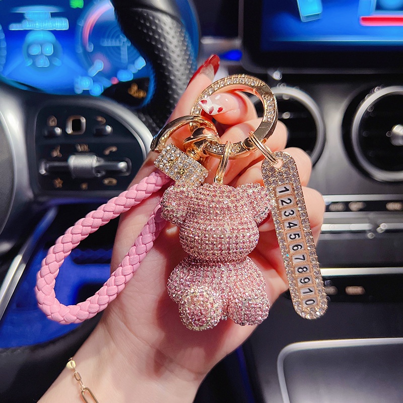 Móc Chìa Khóa Xe Hơi Hình Gấu Ngồi Đúng Cách Sáng Tạo Chống Thất Lạc Kích Thước Nhỏ Thích Hợp Làm Quà Tặng Cho Nam Và Nữ