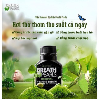Viên kẹo ngậm thơm miệng Breath pearls của Úc