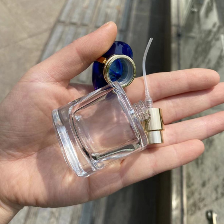 Chai chiết, ống chiết nước hoa thủy tinh cap cấp 30ml chai vuông nắp nhựa giả đá, dạng phun sương