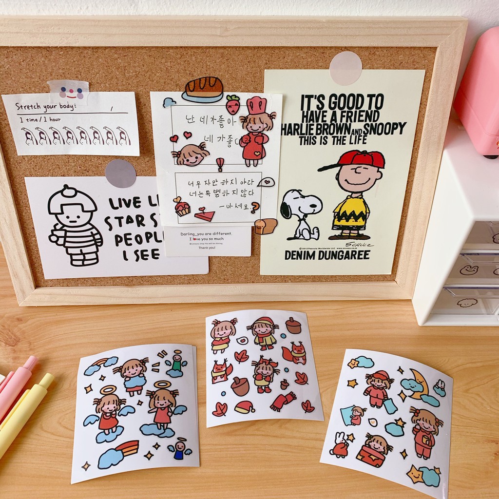 Sticker Hình Dán Cô Bé Siêu Cấp Đáng Yêu