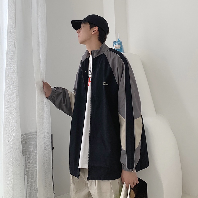 Áo khoác nam unisex cổ đứng vải dù 2 lớp phối màu độc lạ họa tiết chữ HEBFN đi mưa,cản gió,chống nắng F.S.Shop68