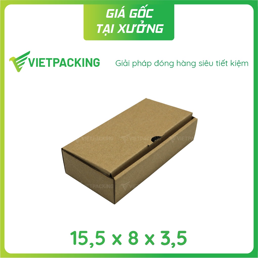 15,5x8x3,5 - 50 hộp carton nắp gài nhỏ đựng phụ kiện siêu đẹp V221