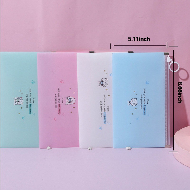 Hộp đựng khẩu trang dùng 1 lần họa tiết hoạt hình chống nước chống bụi tiện lợi