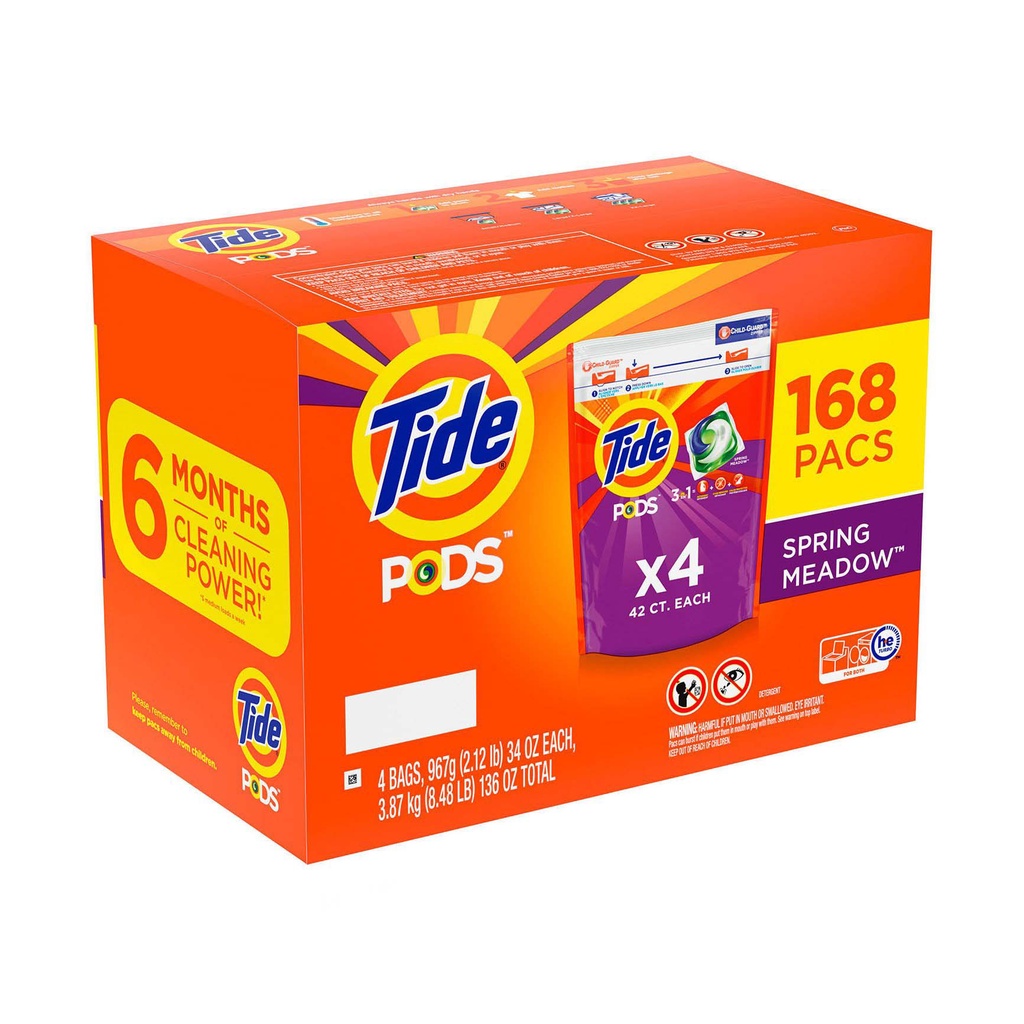 Viên giặt Tide Pods Mỹ - Thùng 4 bịch 168 viên | Nguyên Hương Store